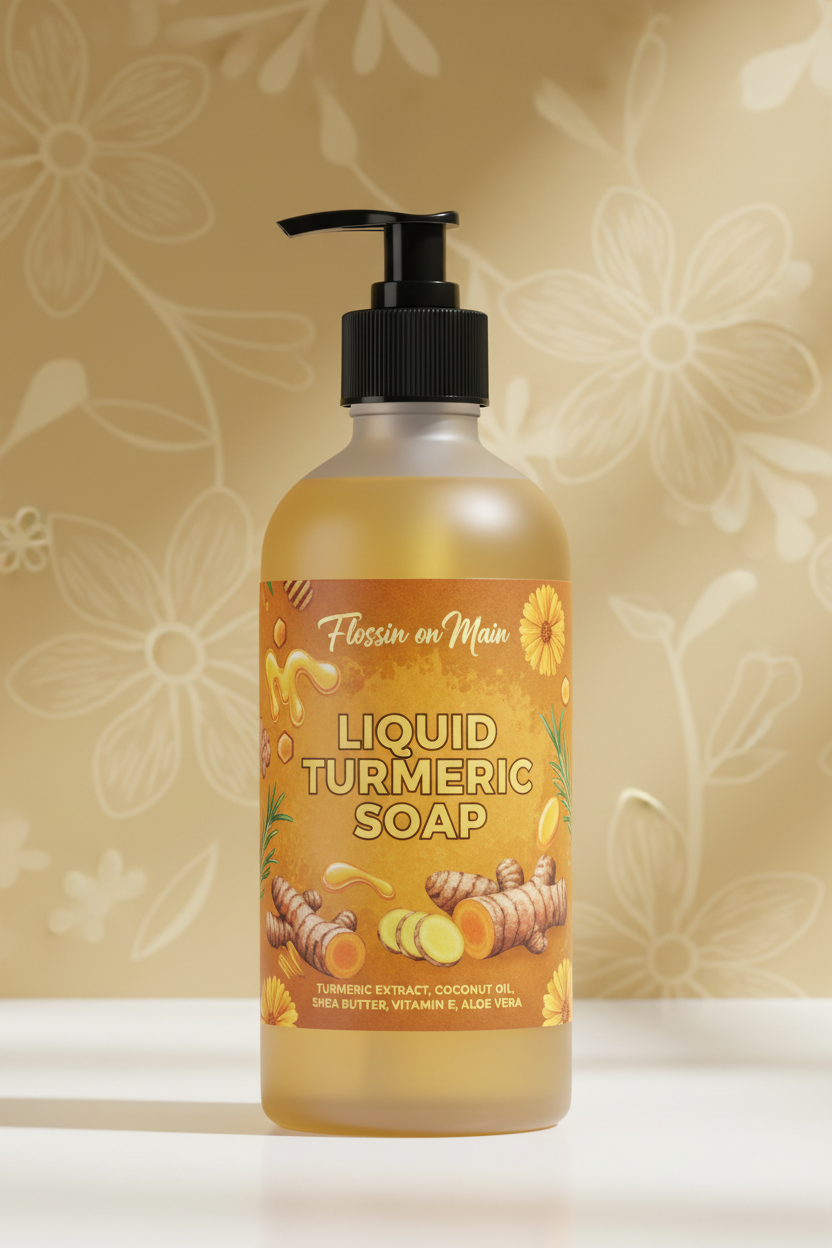 FLOSSIN ON MAIN'S LIQUID TURMERIC SOAP 8OZ