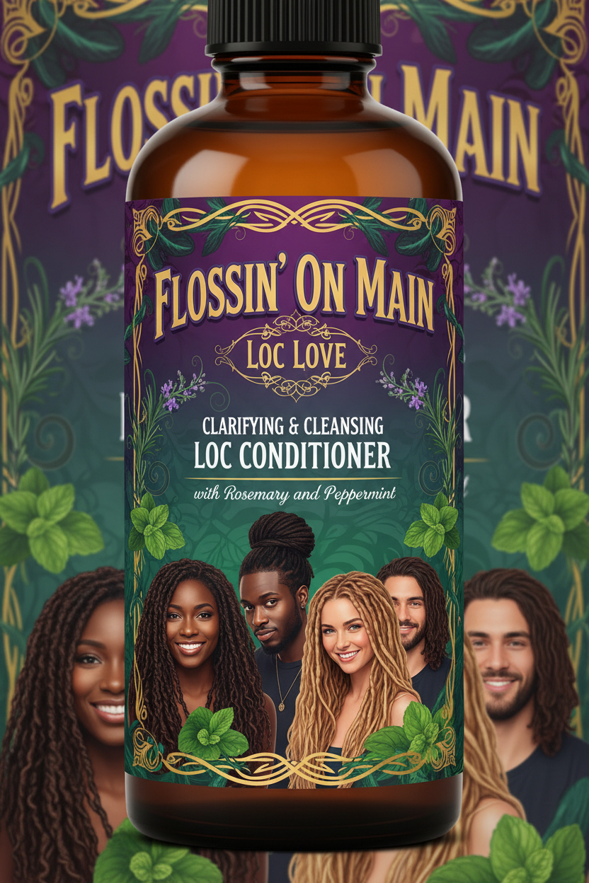 FLOSSIN ON MAIN'S LOC LOVE CLARIFYING AND CLEANSING CONDITIONER 16 OZ WITH ROSEMARY AND PEPPERINT