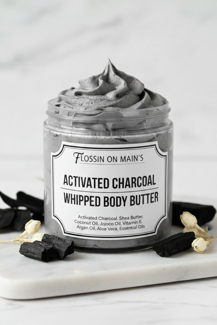 ACTIVATED CHARCOAL WHIPPED SHEA BUTTER 8OZ